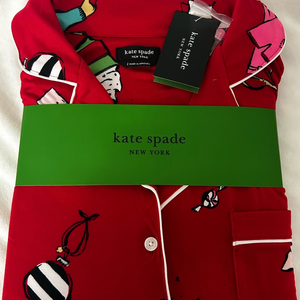 Brand NEW Kate Spade Festive Red Pajama Set